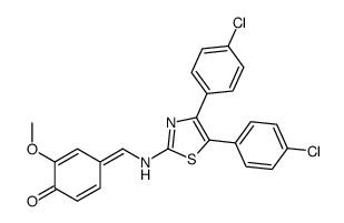 4-[[[4,5-bis(4-chlorophenyl)-1,3-thiazol-2-yl]amino]methylidene]-2-methoxycyclohexa-2,5-dien-1-one Structure