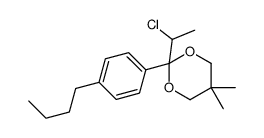 2-(4-butylphenyl)-2-(1-chloroethyl)-5,5-dimethyl-1,3-dioxane Structure