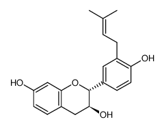 (2R,3S)-3,4-Dihydro-2-[4-hydroxy-3-(3-methyl-2-butenyl)phenyl]-2H-1-benzopyran-3,7-diol structure