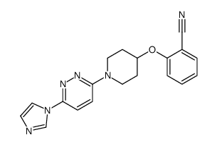 2-[1-(6-imidazol-1-ylpyridazin-3-yl)piperidin-4-yl]oxybenzonitrile Structure