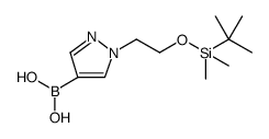 (1-(2-((tert-butyldimethylsilyl)oxy)ethyl)-1H-pyrazol-4-yl)boronic acid Structure