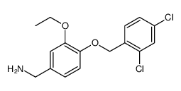 Benzenemethanamine, 4-[(2,4-dichlorophenyl)methoxy]-3-ethoxy- Structure