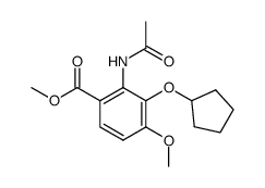 methyl 2-acetamido-3-(cyclopentyloxy)-4-methoxybenzoate结构式