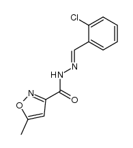 (E)-N'-(2-chlorobenzylidene)-5-methylisoxazole-3-carbohydrazide结构式