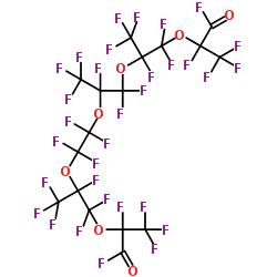 PERFLUORO-2,5,8,13,16-PENTAMETHYL-3,6,9,12,15-PENTAOXAHEPTADECANE-1,17-DIOYL FLUORIDE结构式