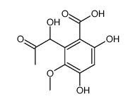 2-(1-Hydroxy-2-oxopropyl)-3-methoxy-4,6-dihydroxybenzoic acid结构式