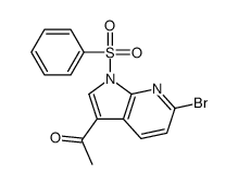 1-[6-溴-1-(苯磺酰基)-1H-吡咯并[2,3-b]吡啶]-乙酮结构式
