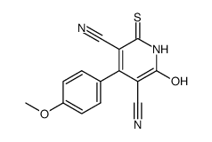 1,2-dihydro-6-hydroxy-2-thioxo-4-(4-methoxyphenyl)pyridine-3,5-dicarbonitrile结构式