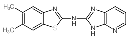 1H-Imidazo[4,5-b]pyridin-2-amine, N-(5,6-dimethyl-2-benzothiazolyl)- (en)结构式