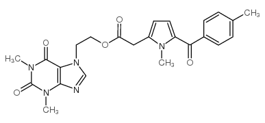 2-(1,3-dimethyl-2,6-dioxopurin-7-yl)ethyl 2-[1-methyl-5-(4-methylbenzoyl)pyrrol-2-yl]acetate结构式