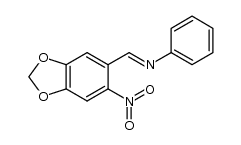 N-[(E)-(6-nitro-1,3-benzodioxol-5-yl)methylene]aniline结构式