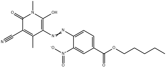 5-[2-Nitro-4-(pentyloxycarbonyl)phenylazo]-3-cyano-6-hydroxy-1,4-dimethyl-2-pyridone结构式