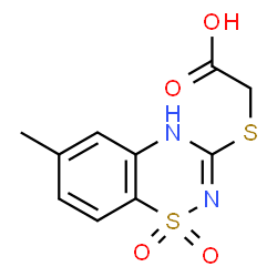 [[(6-Methyl-2H-1,2,4-benzothiadiazine 1,1-dioxide)-3-yl]thio]acetic acid结构式