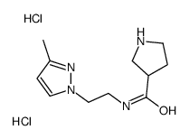 N-[2-(3-methylpyrazol-1-yl)ethyl]pyrrolidine-3-carboxamide dihydr ochloride结构式