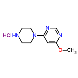 4-甲氧基-6-(1-哌嗪基)嘧啶盐酸盐结构式