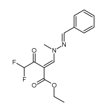 ethyl 4,4-difluoro-2-[1-{N-methyl-N'-[1-phenylmethylidene]hydrazino}-methylidene]-3-oxobutyrate结构式