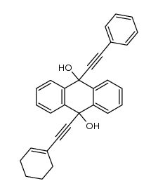9-[Δ1-Cyclohexenyl-ethinyl]-10-phenylethinyl-9,10-dihydroxy-9,10-dihydro-anthracen Structure