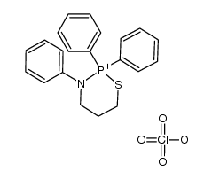 2,2,3-triphenyl-1,3,2-thiazaphosphinan-2-ium perchlorate结构式