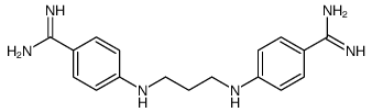 4-[3-[(4-carbamimidoylphenyl)amino]propylamino]benzenecarboximidamide structure