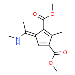 2-Methyl-5-[1-(methylamino)ethylidene]-1,3-cyclopentadiene-1,3-dicarboxylic acid dimethyl ester structure