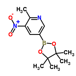 2-Methyl-3-nitro-5-(4,4,5,5-tetramethyl-1,3,2-dioxaborolan-2-yl)pyridine Structure