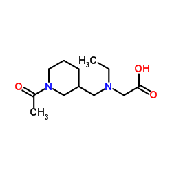 N-[(1-Acetyl-3-piperidinyl)methyl]-N-ethylglycine结构式