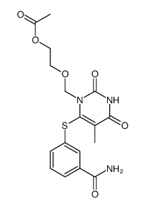 1-<(2-acetoxyethoxy)methyl>-6-<(3-carbamoylphenyl)thio>thymine Structure