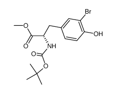 methyl (S)-2-tert-butoxycarbonylamino-3-(3-bromo-4-hydroxyphenyl)propanoate Structure