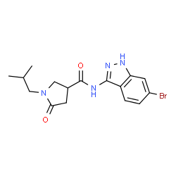 N-(6-bromo-1H-indazol-3-yl)-1-(2-methylpropyl)-5-oxopyrrolidine-3-carboxamide Structure