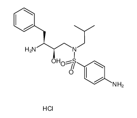 [(1S,2R)-3-[(4-aminophenylsulfonyl)(2-methylpropyl)amino]-2-hydroxy-1-(phenylmethyl)propyl]amine hydrochloride Structure