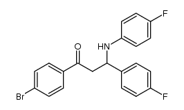 1-(4-bromophenyl)-3-(4-fluorophenyl)-3-(4-fluorophenylamino)propan-1-one结构式