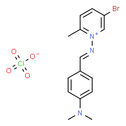 4-[(E)-(5-bromo-2-methyl-pyridin-1-yl)iminomethyl]-N,N-dimethyl-anilin e perchlorate Structure