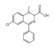 6-chloro-1,2-dihydro-1-methyl-4-phenylquinazoline-2-carboxylic acid Structure