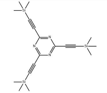 2,4,6-Tris((trimethylsilyl)ethynyl)-1,3,5-triazine structure