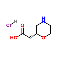 (R)-2-(Morpholin-2-yl)acetic acid hydrochloride Structure