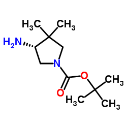 2-Methyl-2-propanyl (4R)-4-amino-3,3-dimethyl-1-pyrrolidinecarboxylate Structure