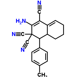 2-Amino-4-(4-methylphenyl)-4a,5,6,7-tetrahydro-1,3,3(4H)-naphthalenetricarbonitrile结构式