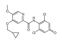 4-(cyclopropylmethoxy)-N-(3,5-dichloro-1-hydroxypyridin-4-ylidene)-5-methoxypyridine-2-carboxamide结构式