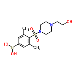 (4-((4-(2-hydroxyethyl)piperazin-1-yl)sulfonyl)-3,5-dimethylphenyl)boronic acid Structure