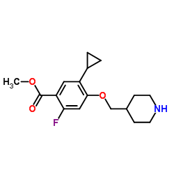 Methyl 5-cyclopropyl-2-fluoro-4-(4-piperidinylmethoxy)benzoate结构式