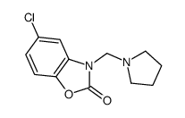 5-chloro-3-(pyrrolidin-1-ylmethyl)-1,3-benzoxazol-2-one结构式