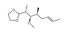 (2R,3R,4S,6E)-2-(1,3-dioxolan-2-yl)-3-methoxy-4-methyl-6-octene结构式
