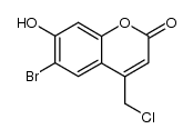 6-bromo-4-(chloromethyl)-7-hydroxy-2H-chromen-2-one结构式
