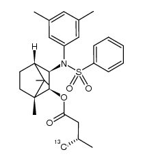 (1R,2S,3R,4S)-3-(N-(3,5-dimethylphenyl)phenylsulfonamido)-1,7,7-trimethylbicyclo[2.2.1]heptan-2-yl (S)-3-methylbutanoate-4-13C结构式