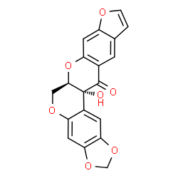 13aα-Hydroxy-6,6aα-dihydro-1,3-dioxolo[6,7][1]benzopyrano[3,4-b]furo[3,2-g][1]benzopyran-13(13aH)-one结构式