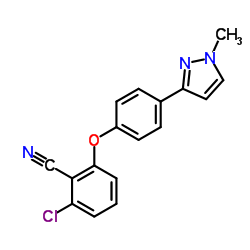 2-Chloro-6-[4-(1-methyl-1H-pyrazol-3-yl)phenoxy]benzonitrile结构式