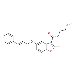 2-methoxyethyl 5-(cinnamyloxy)-2-methylbenzofuran-3-carboxylate structure