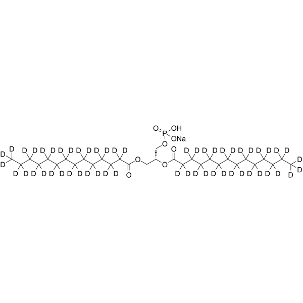 (R)-2,3-Bis(tetradecanoyloxy)propyl phosphate-d54 sodium结构式