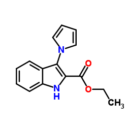 Ethyl 3-(1H-pyrrol-1-yl)-1H-indole-2-carboxylate结构式