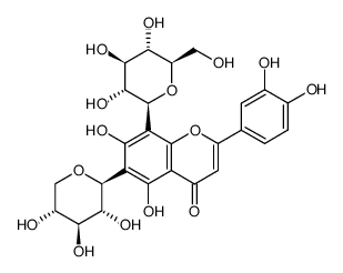 2-(3,4-Dihydroxyphenyl)-8-β-D-glucopyranosyl-5,7-dihydroxy-6-β-D-xylopyranosyl-4H-1-benzopyran-4-one Structure
